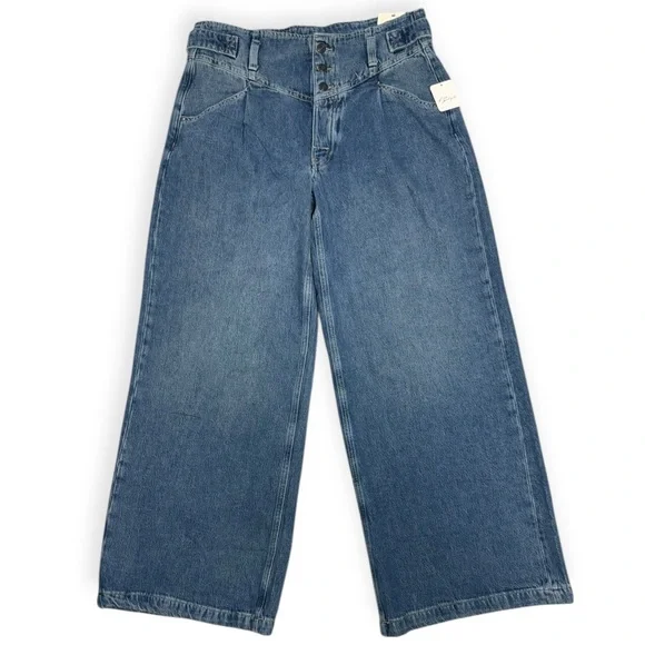 Free People We The Free Super Sweeper Wide Leg Jeans In The West Wash Size Med - Picture 2 of 14